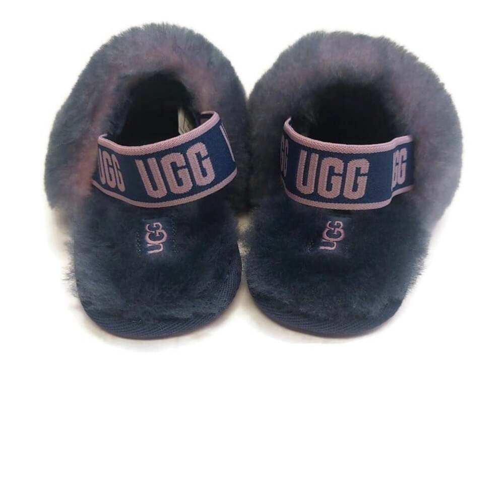 UGG Fluff Yeah Toddler 8T Gray Combo Gradient Fuzzy Slip On Slippers 1120835T - Picture 6 of 8